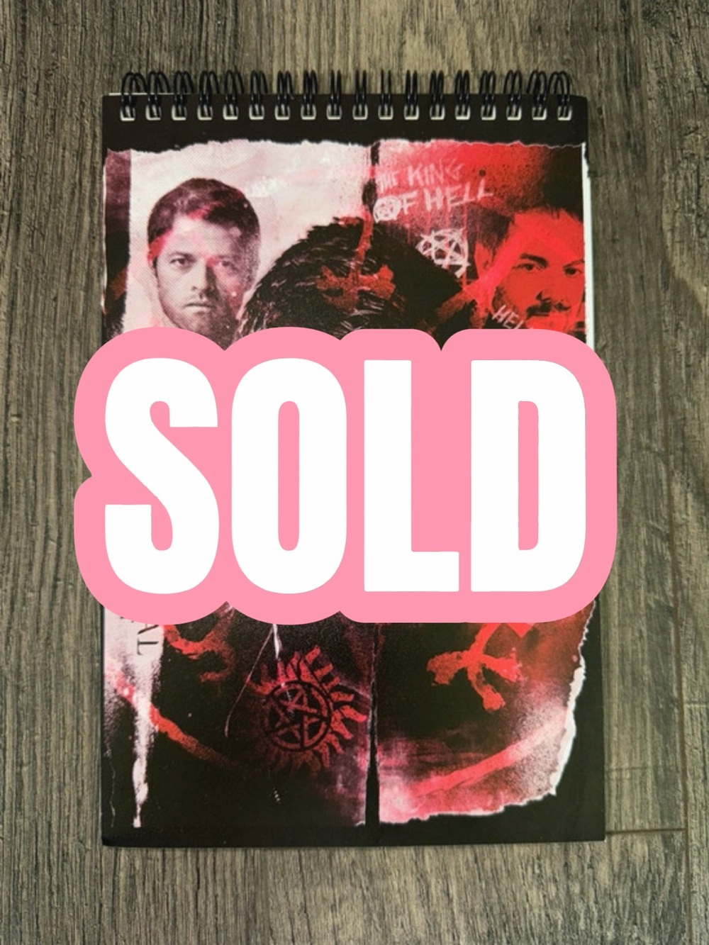 Supernatural Spiral Recipe Notebook - Red & Black Dean Winchester Art